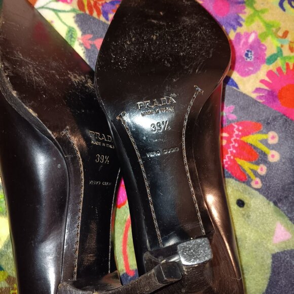 Prada italian black patent leather heals size EU 39.5 - Picture 4 of 6